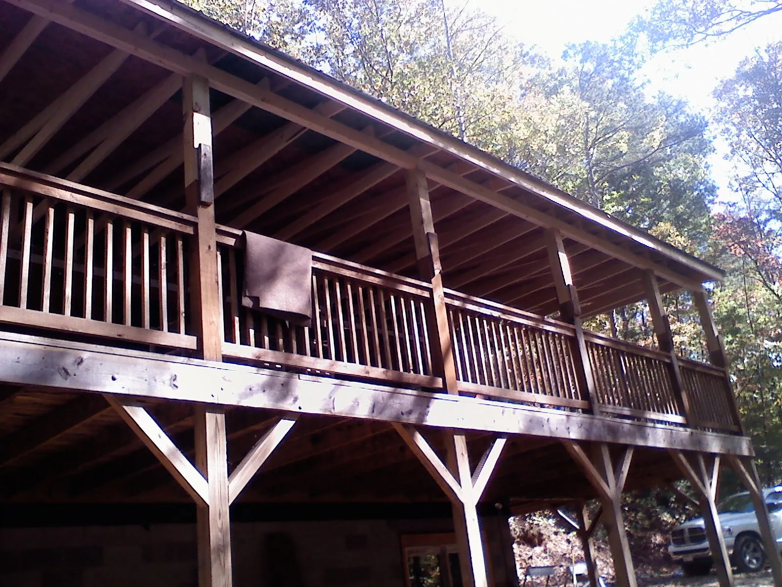 Timber framing under a new elevated porch and deck — Roof Leak Repair in Kittrell by Roofing Brothers